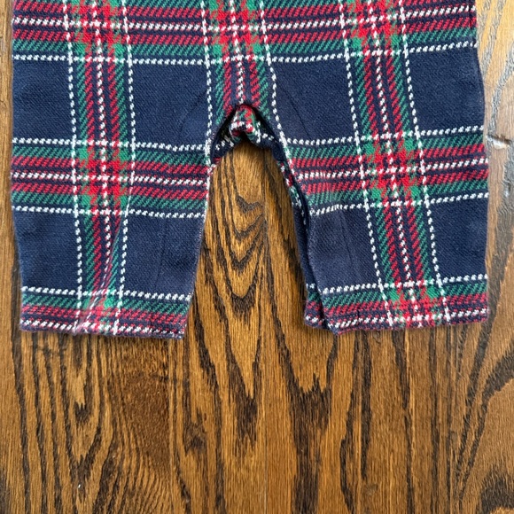 Janie and Jack Navy Plaid Romper - Picture 3 of 6